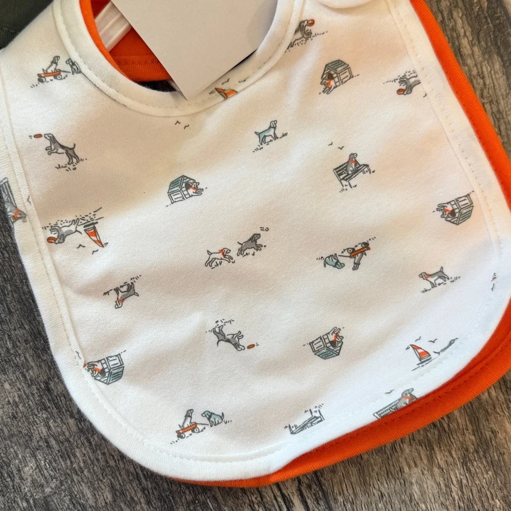 Carter's 4-Pack Water Resistant Bibs Velcro new cotton puppy boys new